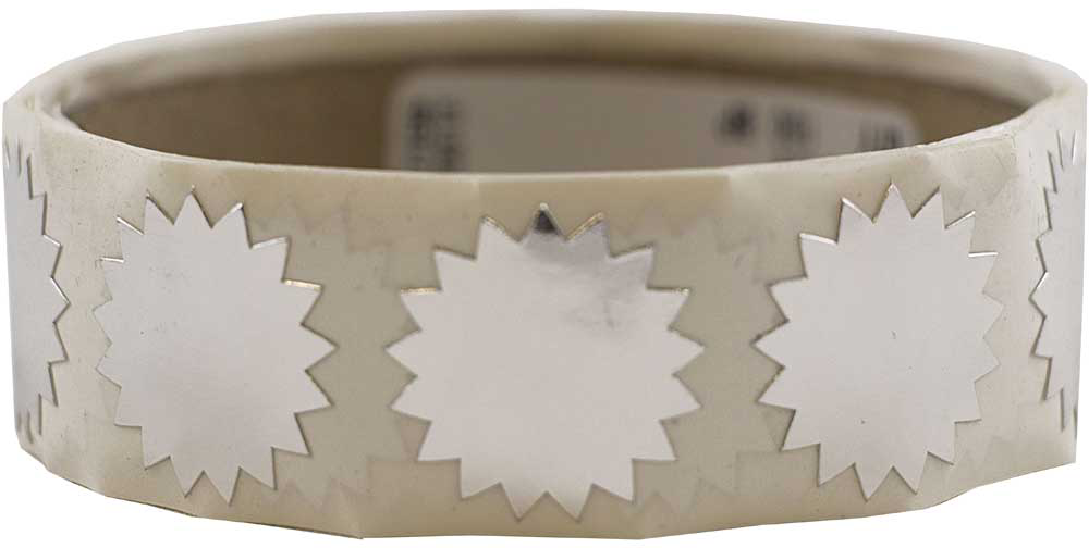 Silver Foil 3/4 Inch Roll of  Wafer Seal Labels