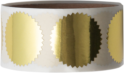 Gold Foil 1 1/2 Inch Roll of  Wafer Seal Labels