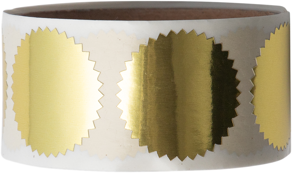 Gold Foil 1 1/2 Inch Roll of  Wafer Seal Labels