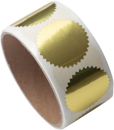 Gold Foil 1 1/2 Inch Roll of  Wafer Seal Labels