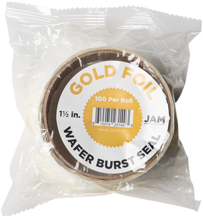 Gold Foil 1 1/2 Inch Roll of  Wafer Seal Labels