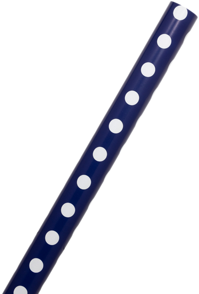 Dark Blue with White Polka Dots Wrapping Paper (25 Sq Ft) 32lb