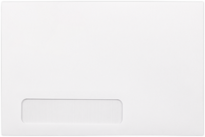 White 24lb 6 x 9 Booklet Bottom Left Window Envelopes