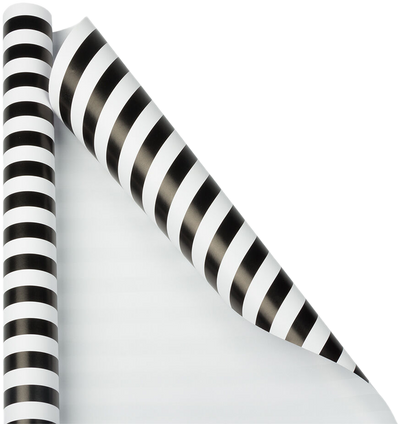 Black and White Stripe Wrapping Paper (25 Sq Ft)