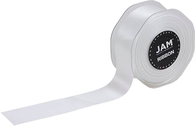 White Satin 1 1/2 Inch Thick x 25 Yards Ribbon