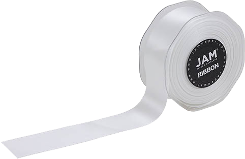White Satin 1 1/2 Inch Thick x 25 Yards Ribbon