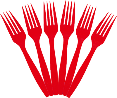 Red Plastic Forks - 100 Pack