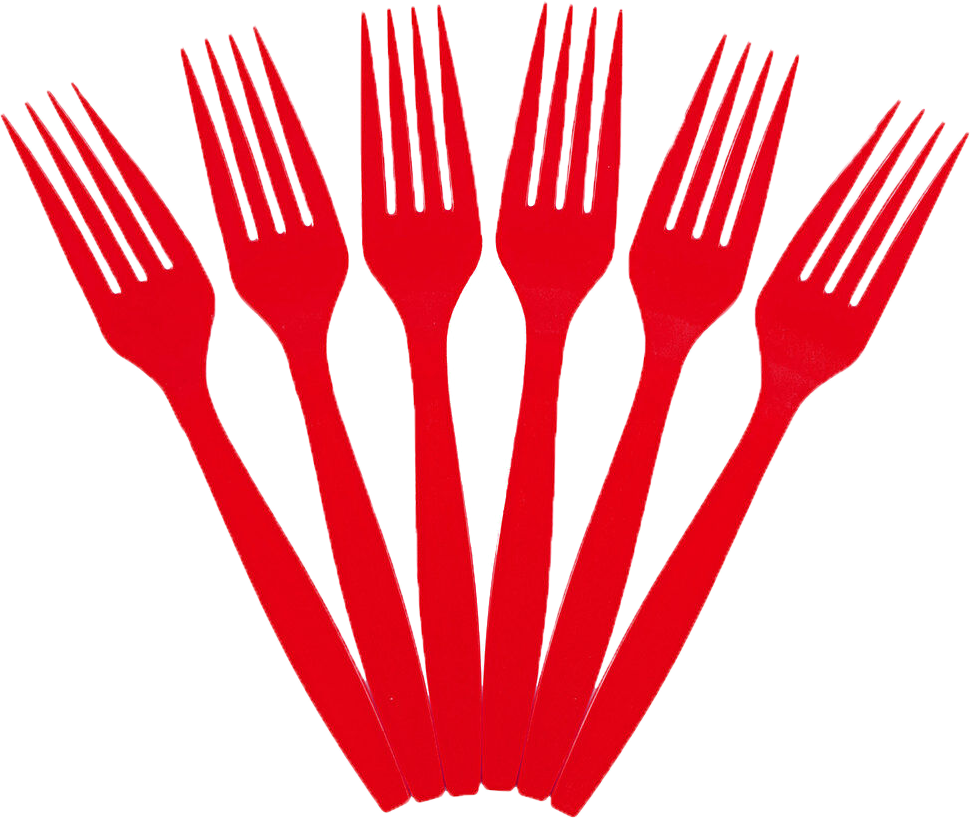 Red Plastic Forks - 100 Pack