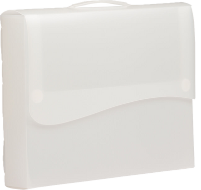 Clear 12 x 9 1/2 x 2 Plastic Portfolios with Hook and Loop