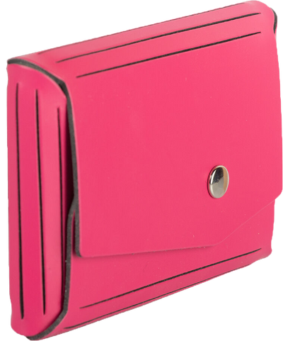 Fuchsia Leather with Snap Closure Business Card Case - 20 Card Capacity