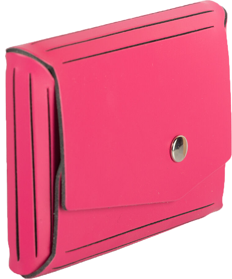 Fuchsia Leather with Snap Closure Business Card Case - 20 Card Capacity
