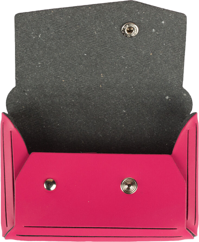 Fuchsia Leather with Snap Closure Business Card Case - 20 Card Capacity