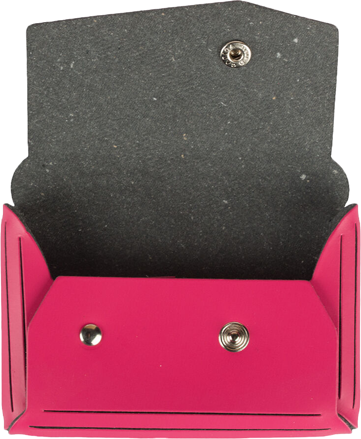 Fuchsia Leather with Snap Closure Business Card Case - 20 Card Capacity