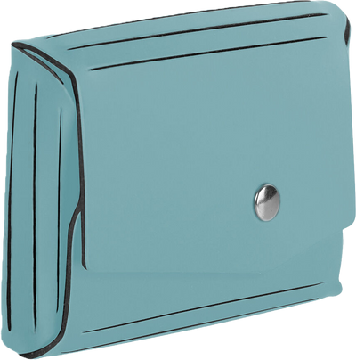 Teal Leather Business Card Case with Snap Closure - 20 Card Capacity