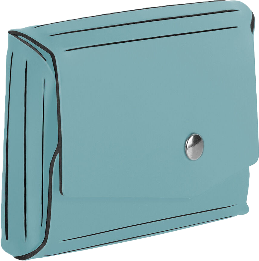 Teal Leather Business Card Case with Snap Closure - 20 Card Capacity