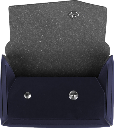 Navy Leather with Snap Closure Navy Leather Business Card Case with Snap Closure - 20 Card Capacity