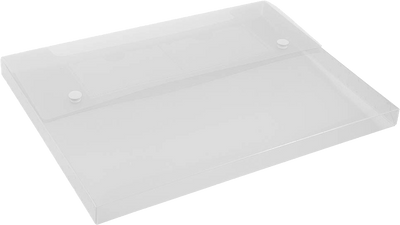 Clear 9 1/2 x 12 1/2 x 3/4 Plastic Portfolios with Two Snaps
