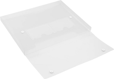 Clear 9 1/2 x 12 1/2 x 3/4 Plastic Portfolios with Two Snaps