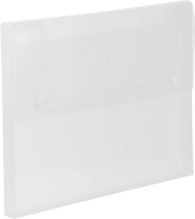 Clear 9 1/2 x 12 1/2 x 3/4 Plastic Portfolios with Two Snaps