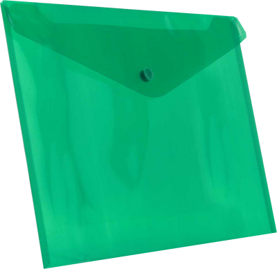 Green Letter Booklet Plastic Envelopes (9 3/4 x 13) with Snap Closure