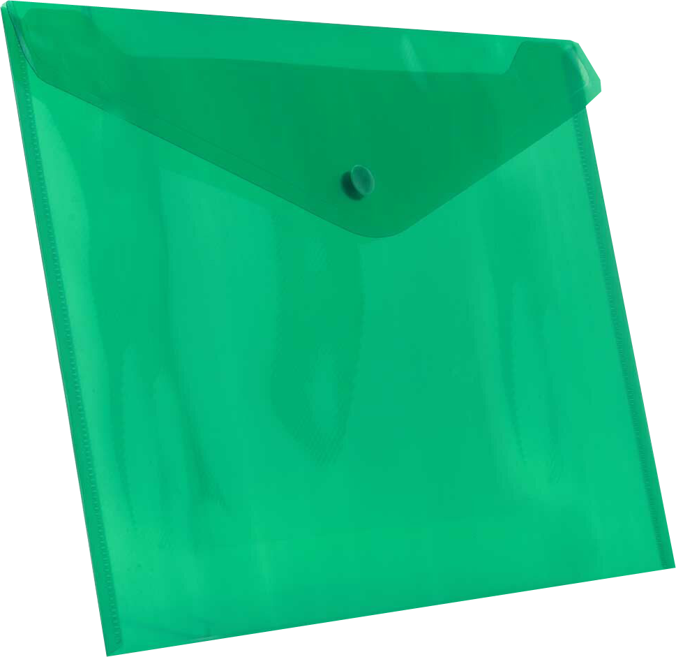 Green Letter Booklet Plastic Envelopes (9 3/4 x 13) with Snap Closure