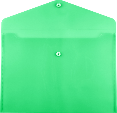 Green Letter Booklet Plastic Envelopes (9 3/4 x 13) with Snap Closure