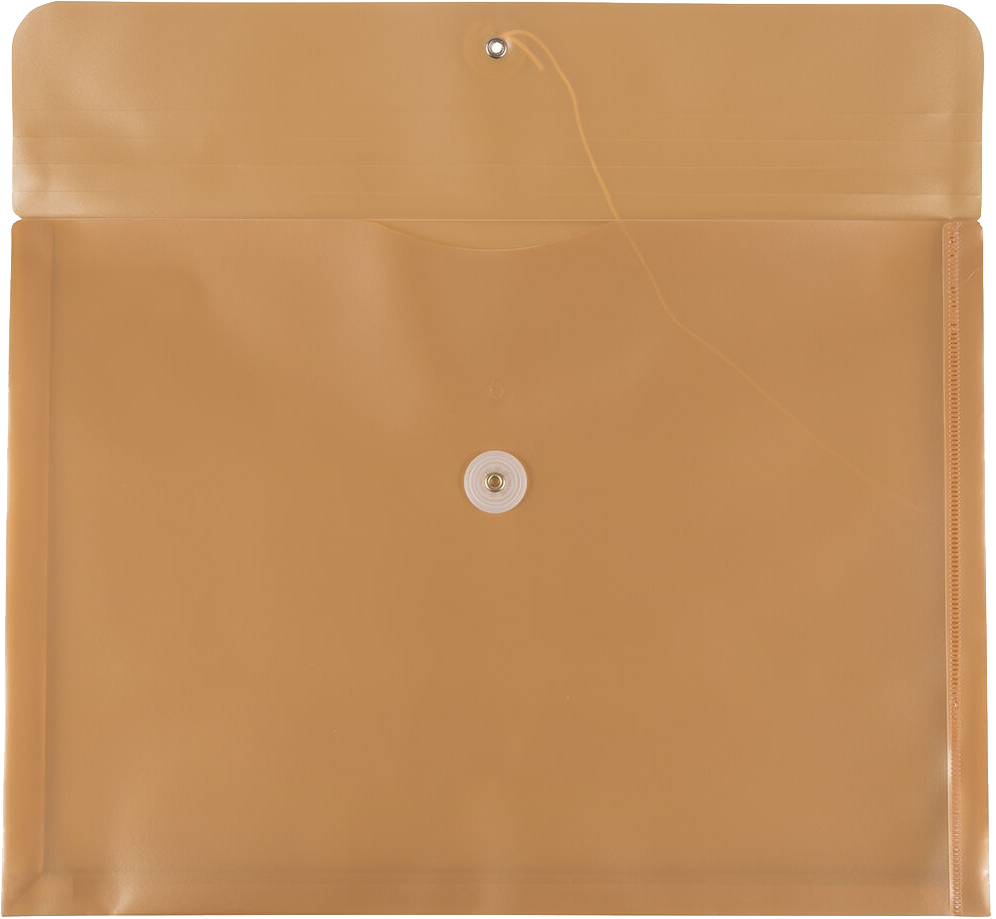 Gold Pearl Legal Booklet Plastic Envelopes (9 3/4 x 14 1/2) with Button & String