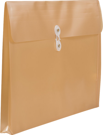 Gold Pearl Legal Booklet Plastic Envelopes (9 3/4 x 14 1/2) with Button & String