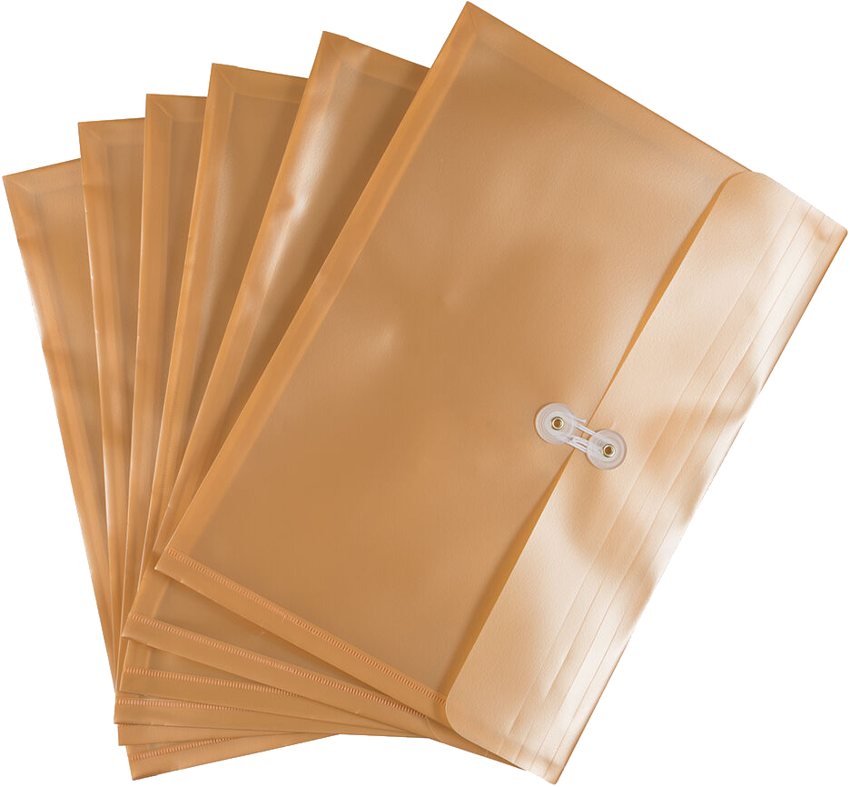 Gold Pearl Legal Booklet Plastic Envelopes (9 3/4 x 14 1/2) with Button & String