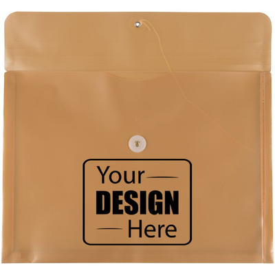 Gold Pearl Legal Booklet Plastic Envelopes (9 3/4 x 14 1/2) with Button & String