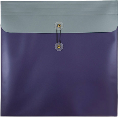 Purple Metallic 13 x 13 Square Plastic Envelopes with Button & String