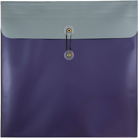 Purple Metallic 13 x 13 Square Plastic Envelopes with Button & String
