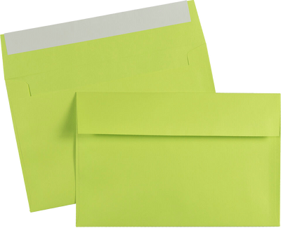 Ultra Lime Green 24lb A9 Invitation Envelopes (5 3/4 x 8 3/4) with Peel & Seal