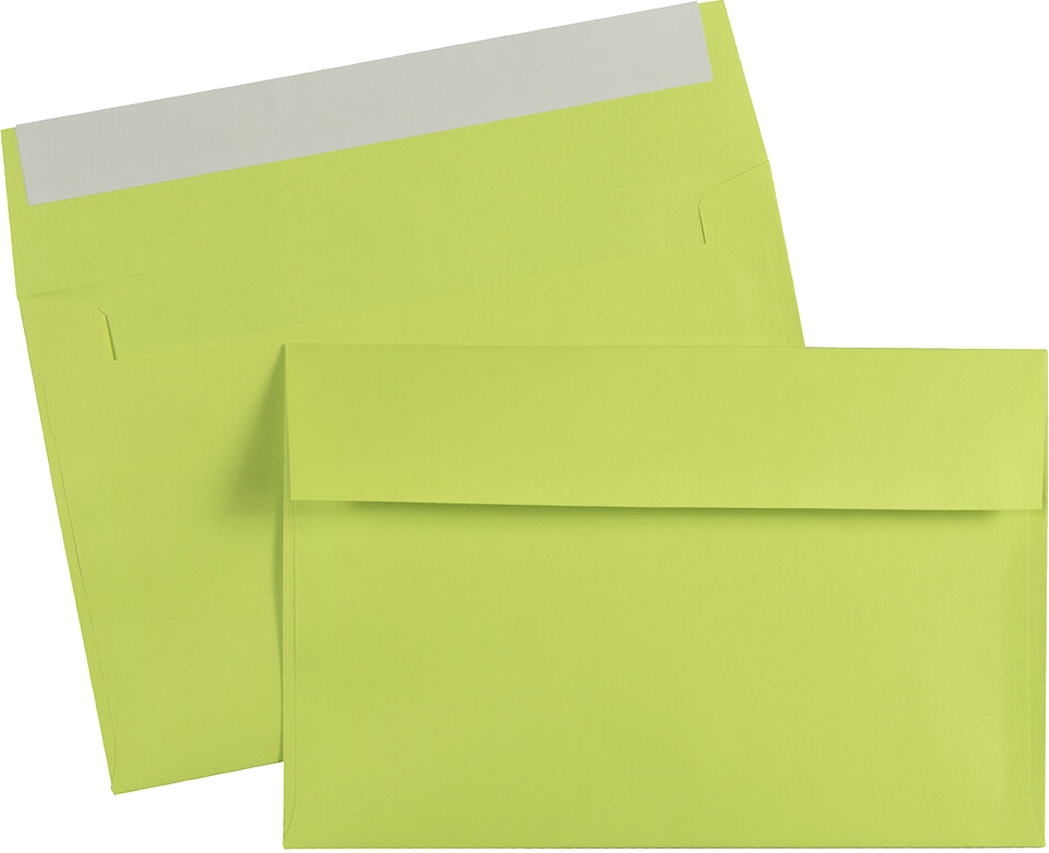 Ultra Lime Green 24lb A9 Invitation Envelopes (5 3/4 x 8 3/4) with Peel & Seal