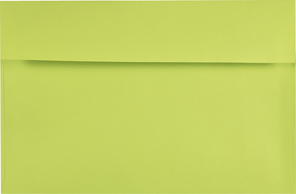 Ultra Lime Green 24lb A9 Invitation Envelopes (5 3/4 x 8 3/4) with Peel & Seal