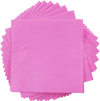 Fuchsia 3-Ply 5 x 5 Beverage Napkins