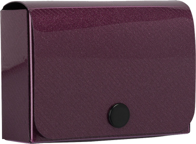Burgundy Metallic Plastic Business Card Case - 20 Card Capacity