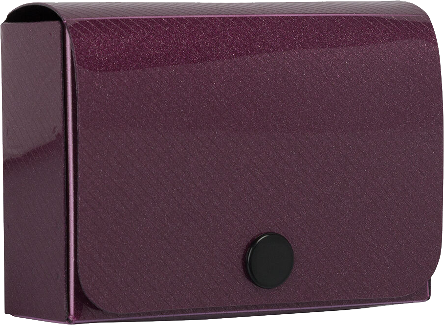 Burgundy Metallic Plastic Business Card Case - 20 Card Capacity