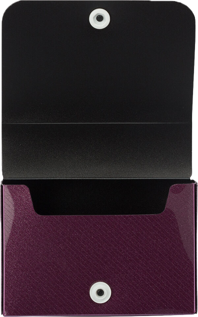 Burgundy Metallic Plastic Business Card Case - 20 Card Capacity
