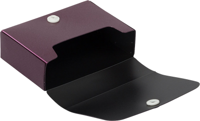 Burgundy Metallic Plastic Business Card Case - 20 Card Capacity