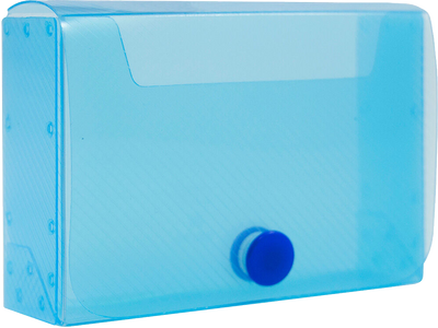 Light Blue Plastic Business Card Case with Snap Closure - 20 Card Capacity
