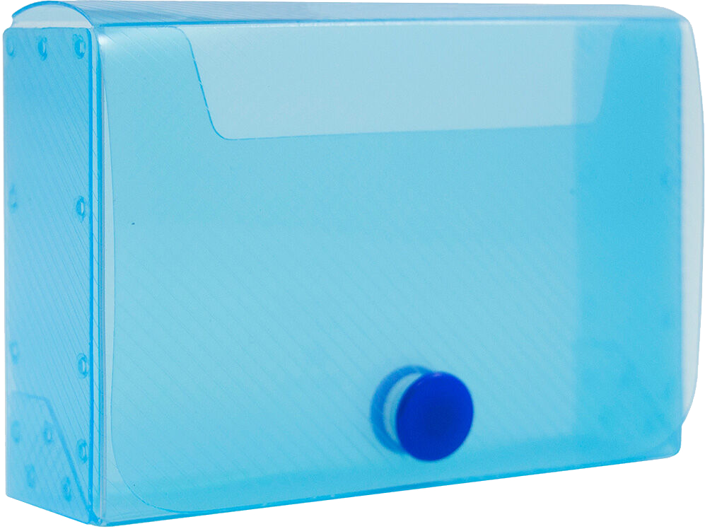 Light Blue Plastic Business Card Case with Snap Closure - 20 Card Capacity