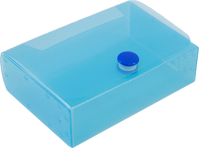Light Blue Plastic Business Card Case with Snap Closure - 20 Card Capacity