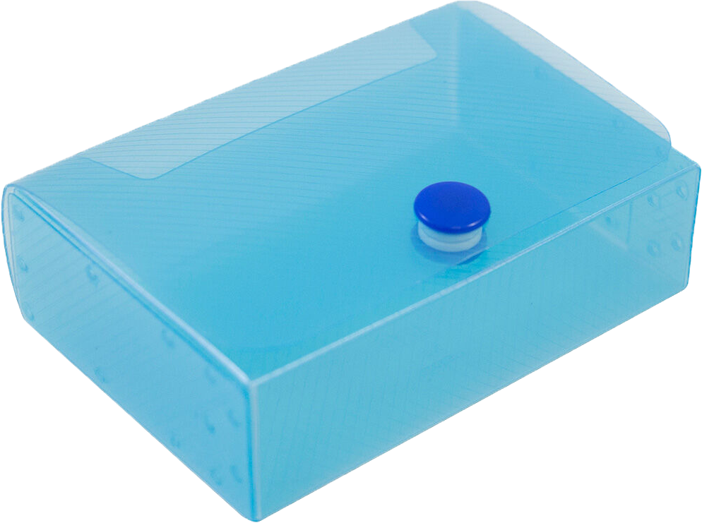 Light Blue Plastic Business Card Case with Snap Closure - 20 Card Capacity