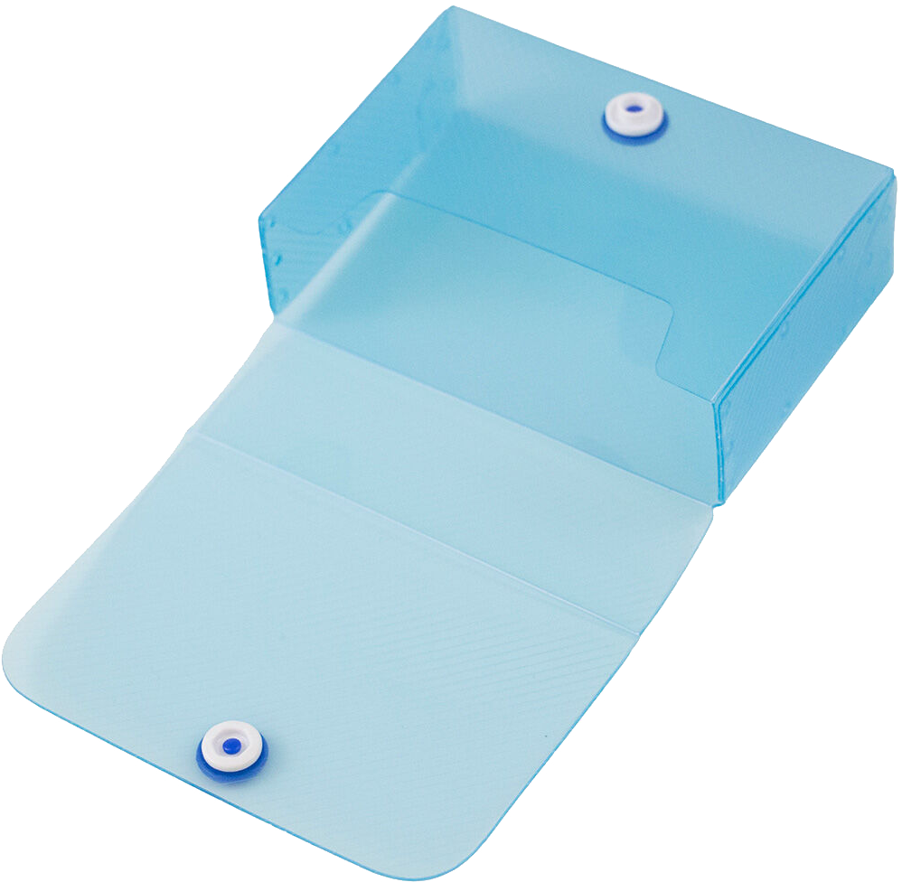 Light Blue Plastic Business Card Case with Snap Closure - 20 Card Capacity