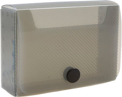 Smoke Gray Plastic Business Card Case with Snap Closure - 20 Card Capacity