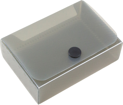 Smoke Gray Plastic Business Card Case with Snap Closure - 20 Card Capacity