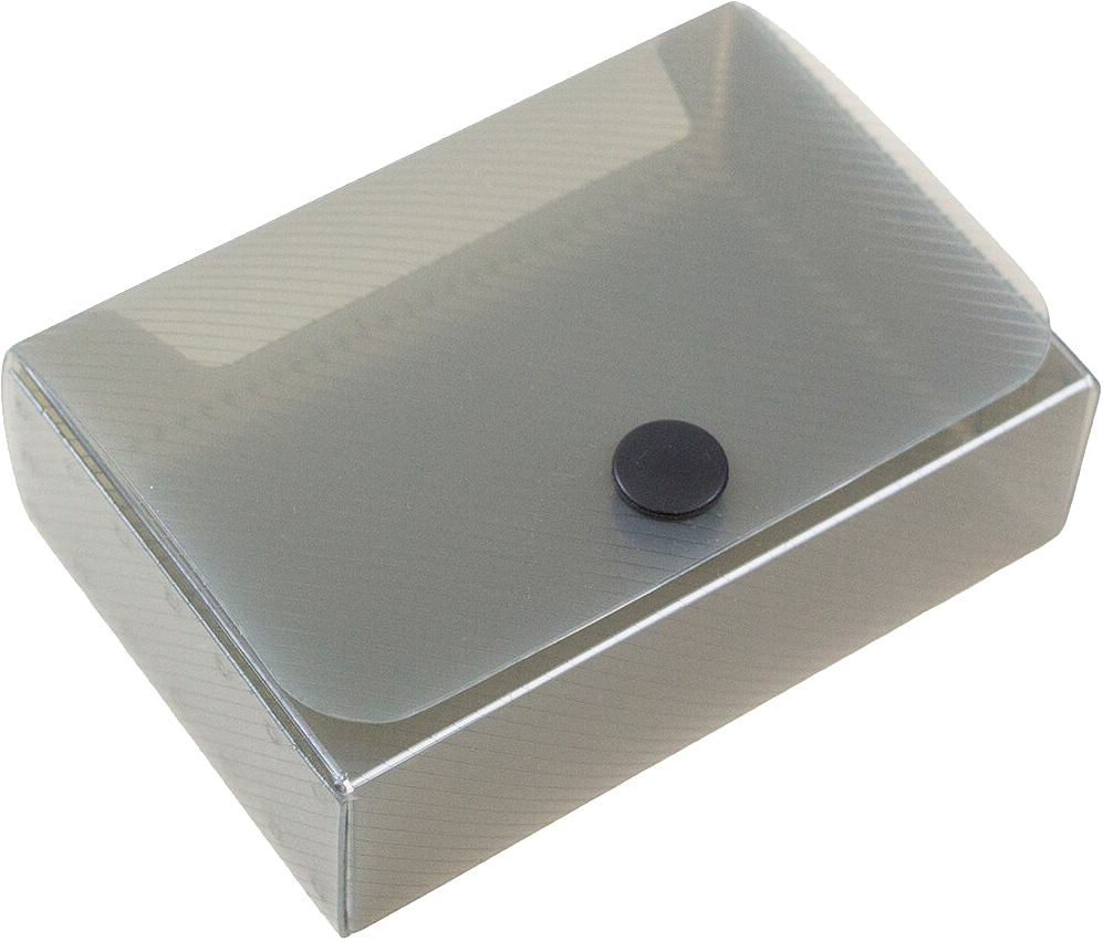 Smoke Gray Plastic Business Card Case with Snap Closure - 20 Card Capacity