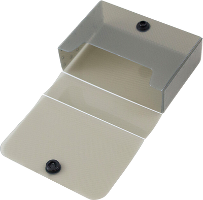 Smoke Gray Plastic Business Card Case with Snap Closure - 20 Card Capacity