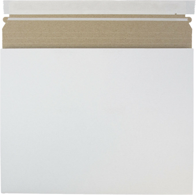 White 130lb 12 1/2 x 9 1/2 x 1 Photo Mailer Envelopes with Peel & Seal